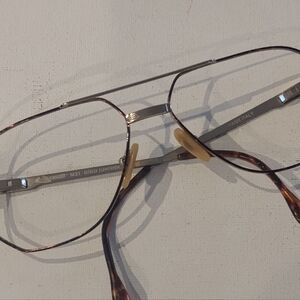 Classic Gold/Faux Tortoise Aviator Eyeglass Frame NOS    ITALY